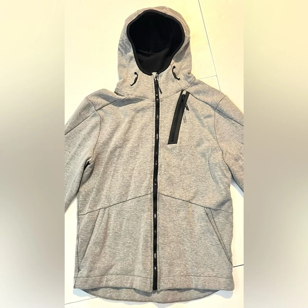 Champion Gray Hooded Jacket with Black Accents Women’s Size Medium - Picture 2 of 16